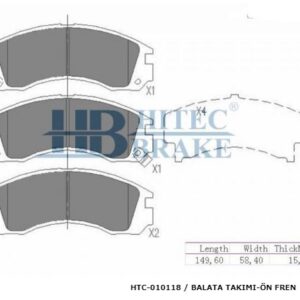 ÖN FREN DİSK BALATASI MITSUBISHI L200 02-06 4X4 (K74T) / OUTLANDER 03- / PAJERO PININ 2.0 02- / PEUGEOT 4007 07