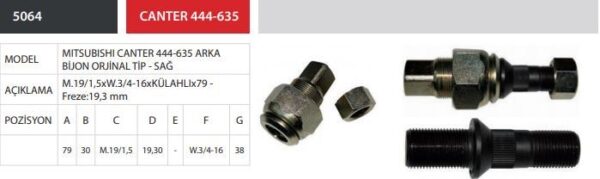 ARKA BİJON ORJ.TİP SAĞ (M.28 KÜLAHLI) M.CANTER 444