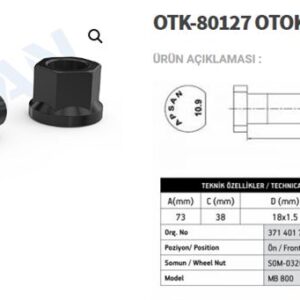 ÖN BİJON SAPLAMASI SOMUNLU Y.M. OTOKAR-SULTAN