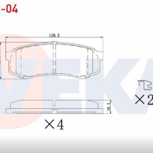 ARKA FREN BALATASI TK. TOYOTA LAND CRUISER 90 (_J9_) 3.0 D 15.20-16.00mm 1996-2002